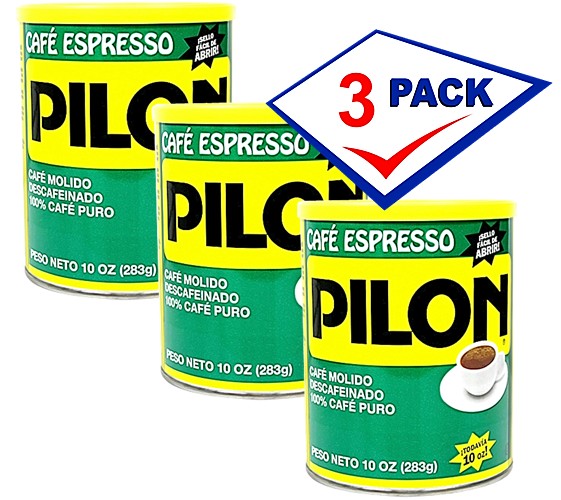 Pilon Decaffeinated Cuban Coffee. Vacuum Can 10 oz Pack of 3